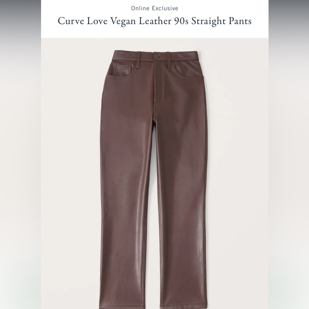 Abercrombie & Fitch - Curve Love Leather Pants in Dark Brown